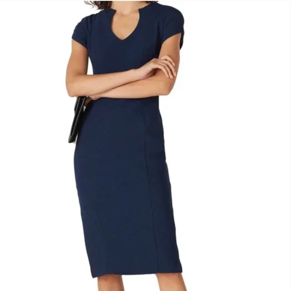 Black Halo Gypsy Rose sheath dress size 4 navy